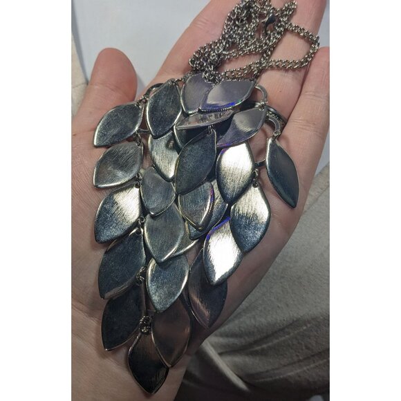 Whimsical Dragon Scale Chain Mail Bib Necklace - Picture 6 of 8